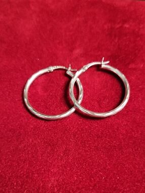 JCM Jacmel Jewelry 925 Diamond Cut Hoop Earrings